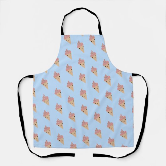 Cute Kawaii Strawberry Ice Cone Pattern Schort (Voorkant)