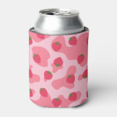 Cute Kawaii Strawberry Koe Pattern Blikjeskoeler (Blikje Voorkant)