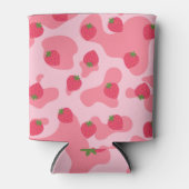 Cute Kawaii Strawberry Koe Pattern Blikjeskoeler (Voorkant)