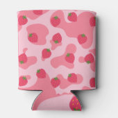 Cute Kawaii Strawberry Koe Pattern Blikjeskoeler (Achterkant)