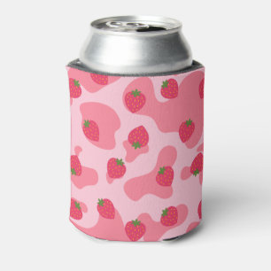 Cute Kawaii Strawberry Koe Pattern Blikjeskoeler