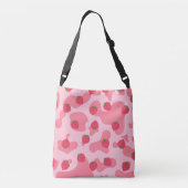 Cute Kawaii Strawberry Koe Pattern Crossbody Tas (Achterkant)