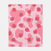 Cute Kawaii Strawberry Koe Pattern Fleece Deken (Voorkant)