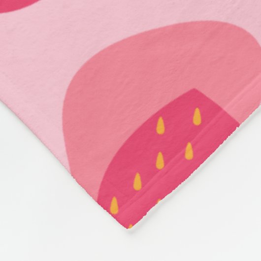Cute Kawaii Strawberry Koe Pattern Fleece Deken (Hoek)