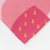 Cute Kawaii Strawberry Koe Pattern Fleece Deken (Hoek)
