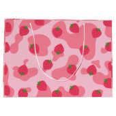 Cute Kawaii Strawberry Koe Pattern Groot Cadeauzakje (Achterkant)