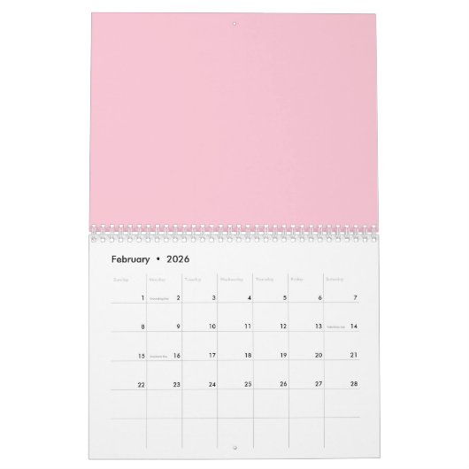 Cute Kawaii Strawberry Koe Pattern Kalender (Feb 2026)