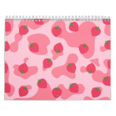 Cute Kawaii Strawberry Koe Pattern Kalender (Hoes)