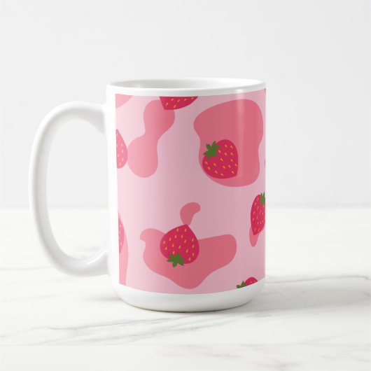 Cute Kawaii Strawberry Koe Pattern Koffiemok (Links)