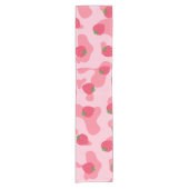 Cute Kawaii Strawberry Koe Pattern Korte Tafelloper (Voorkant)