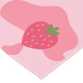 Cute Kawaii Strawberry Koe Pattern Korte Tafelloper (Hoek)