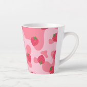 Cute Kawaii Strawberry Koe Pattern Latte Mok (Rechts)