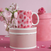 Cute Kawaii Strawberry Koe Pattern Latte Mok