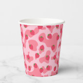 Cute Kawaii Strawberry Koe Pattern Papieren Bekers (Achterkant)
