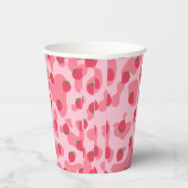 Cute Kawaii Strawberry Koe Pattern Papieren Bekers (Rechts)