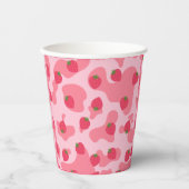 Cute Kawaii Strawberry Koe Pattern Papieren Bekers (Voorkant)