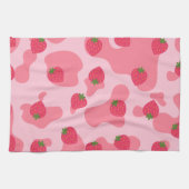 Cute Kawaii Strawberry Koe Pattern Theedoek (Horizontaal)
