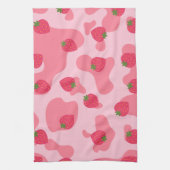 Cute Kawaii Strawberry Koe Pattern Theedoek (Verticaal)