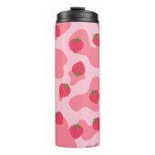 Cute Kawaii Strawberry Koe Pattern Thermosbeker (Voorkant)