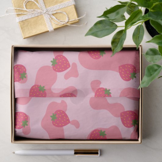 Cute Kawaii Strawberry Koe Pattern Tissuepapier (Geschenk)