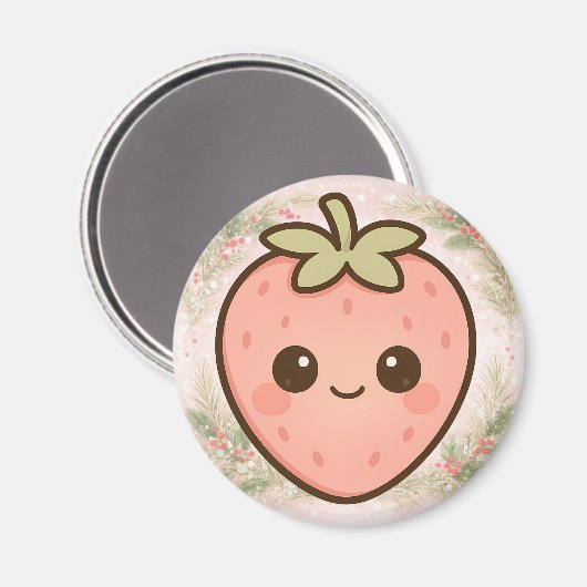 Cute Kawaii Strawberry Magnet (Voorkant / Achterkant)