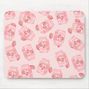 Cute Kawaii Strawberry Milk Cartoon Muismat