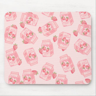 Cute Kawaii Strawberry Milk Cartoon Muismat