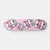 Cute Kawaii Strawberry Milk Dairy Yum Pastel Roze Persoonlijk Skateboard (Horizontaal)