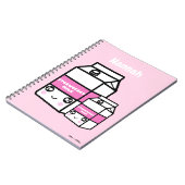 Cute Kawaii Strawberry Milk Duo Dairy Drink Roze Notitieboek (Linkerzijde)