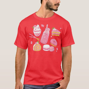 Cute Kawaii Strawberry Milk Japanse Anime Aesthet T-shirt