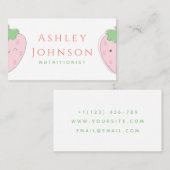 Cute Kawaii Strawberry Nutritionist Dietitian Food Visitekaartje (Voorkant / Achterkant)