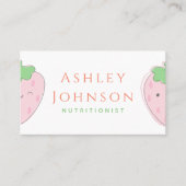 Cute Kawaii Strawberry Nutritionist Dietitian Food Visitekaartje (Voorkant)