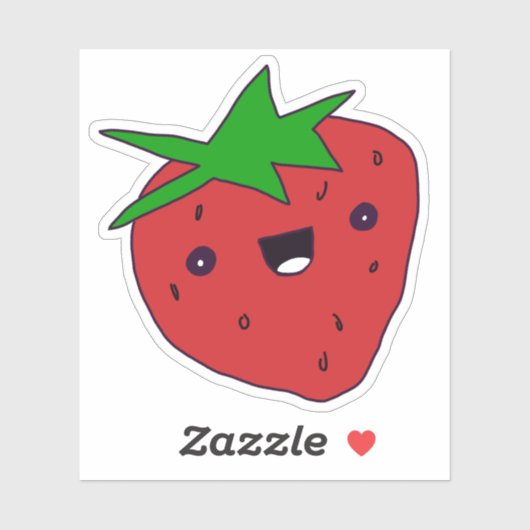 Cute Kawaii Strawberry Sticker (Vel)