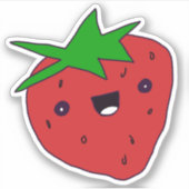 Cute Kawaii Strawberry Sticker (Voorkant)