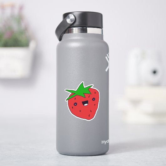 Cute Kawaii Strawberry Sticker (HydroFlask)