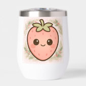 Cute Kawaii Strawberry Wine Tumbler (Voorkant)