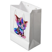 Cute Kawaii Striped Baby Kitten Medium Cadeauzakje (Voorkant Gekanteld)