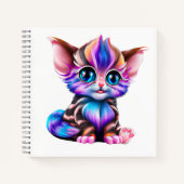 Cute Kawaii Striped Baby Kitten Notitieboek (Voorkant)