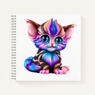 Cute Kawaii Striped Baby Kitten Notitieboek