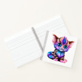 Cute Kawaii Striped Baby Kitten Notitieboek (Binnen)