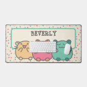 Cute Kawaii Style Cartoon Hamsters op persoonlijke Bureaumat (Keyboard & Muis)