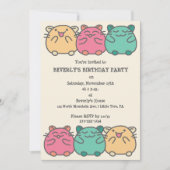 Cute Kawaii Style Cartoon Hamsters op persoonlijke Kaart (Voorkant)