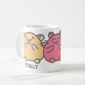 Cute Kawaii Style Cartoon Hamsters op persoonlijke Koffiemok (Voorkant links)