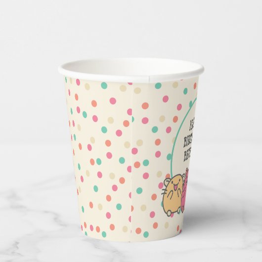 Cute Kawaii Style Cartoon Hamsters op persoonlijke Papieren Bekers (Rechts)
