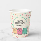 Cute Kawaii Style Cartoon Hamsters op persoonlijke Papieren Bekers (Voorkant)