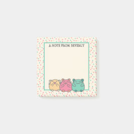 Cute Kawaii Style Cartoon Hamsters op persoonlijke Post-it® Notes
