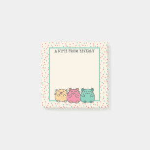 Cute Kawaii Style Cartoon Hamsters op persoonlijke Post-it® Notes