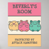 Cute Kawaii Style Cartoon Hamsters op persoonlijke Poster (Voorkant)