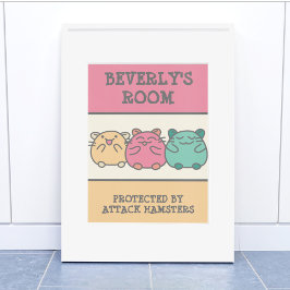 Cute Kawaii Style Cartoon Hamsters op persoonlijke Poster