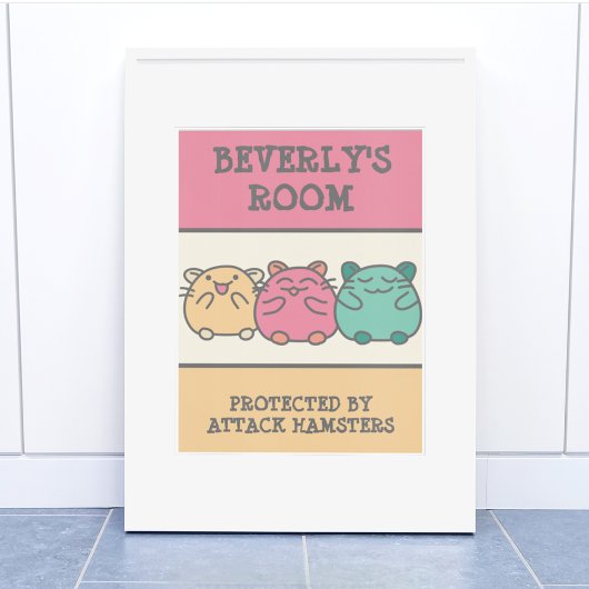 Cute Kawaii Style Cartoon Hamsters op persoonlijke Poster